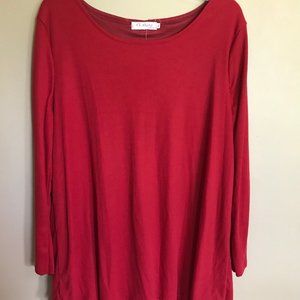 CL. Shang Collection Vivid Red Textured Tunic